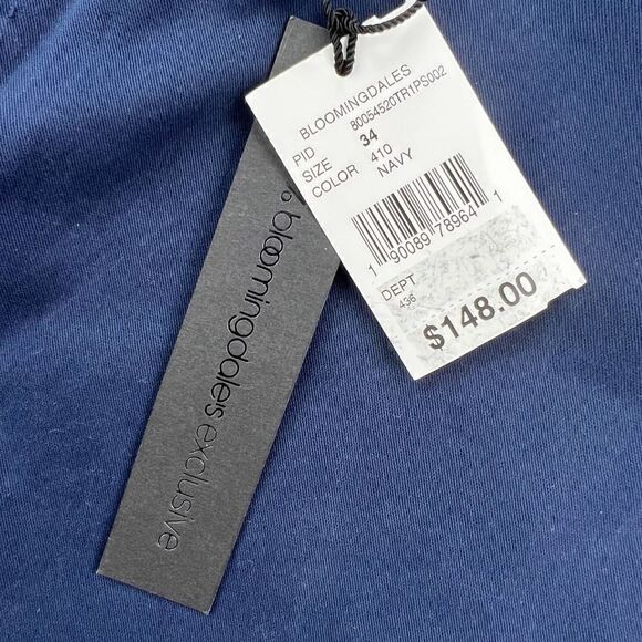 New Dylan Gray Men US 34 Navy Blue Chinos Pants Classic Straight Leg Cotton - Picture 12 of 12